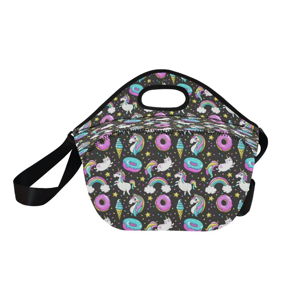 Donut Unicorn Pattern Print Design DN09 Neoprene Lunch Bag-JorJune
