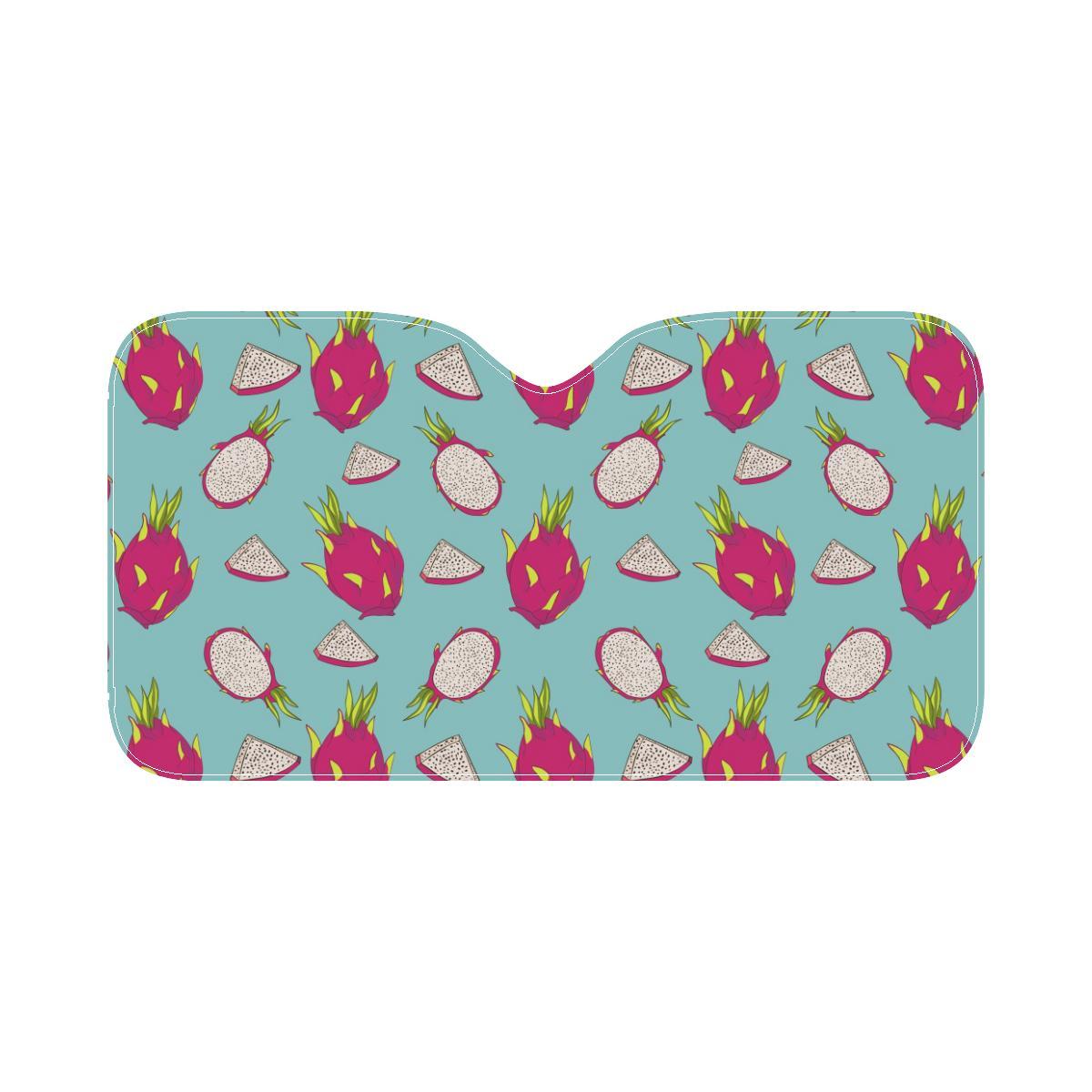 Dragonfruit Pattern Print Design DF01 Car Sun Shade-JorJune