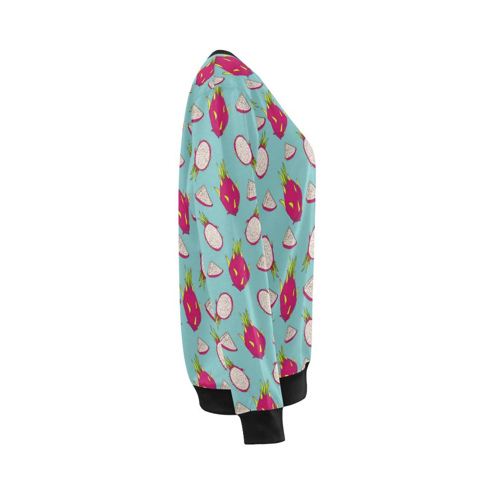 Dragonfruit Pattern Print Design DF01 Women Long Sleeve Sweatshirt-JorJune