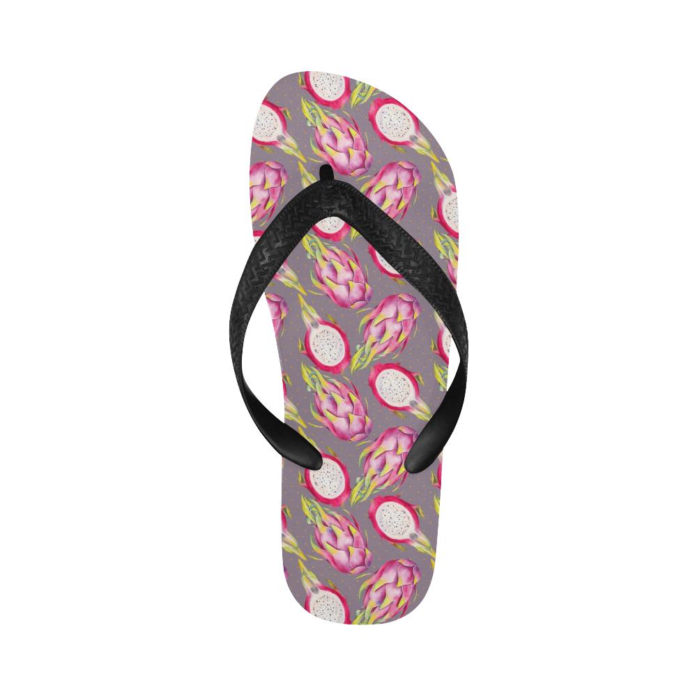 Dragonfruit Pattern Print Design DF03 Flip Flops-JorJune