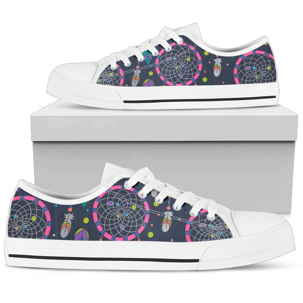 Dream catcher color dot Women Low Top Canvas Shoes