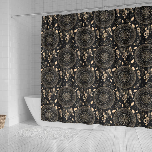 Dream Catcher Mandala Boho Moon Shower Curtain