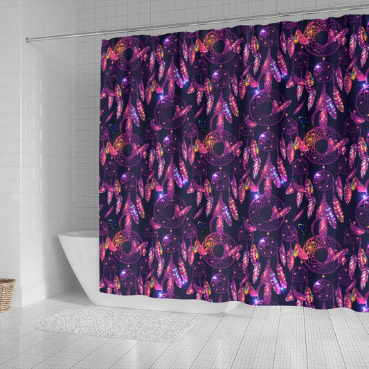 Dream Catcher Neon Shower Curtain