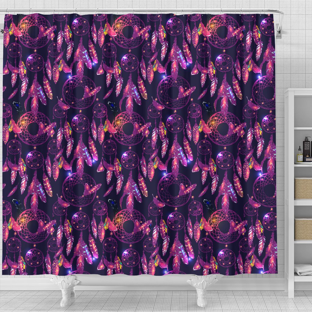Dream Catcher Neon Shower Curtain