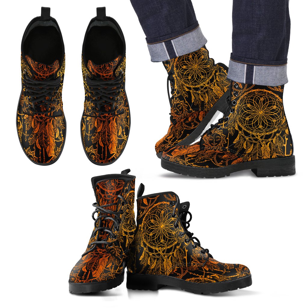 Dream catcher Sun and Moon Women & Men Leather Boots