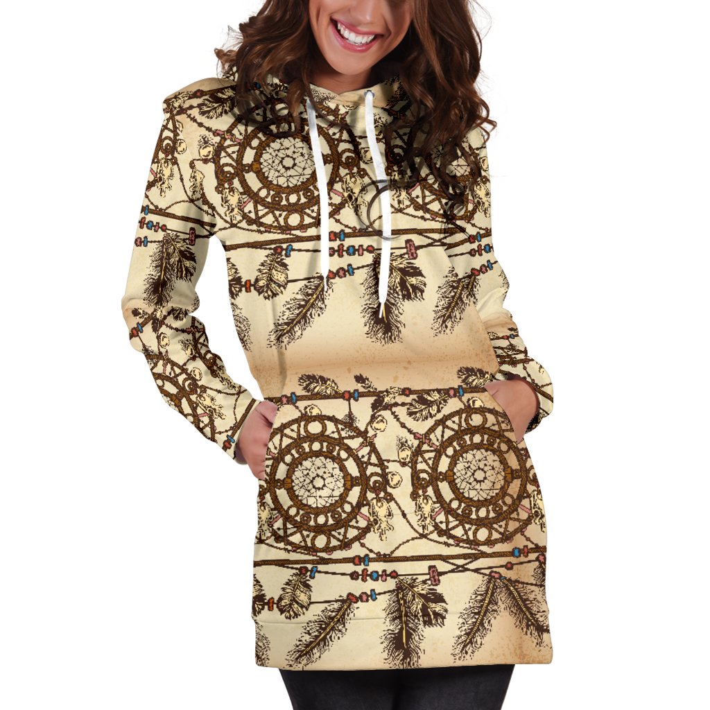 Dream Catcher Vintage Native Women Hoodie Dress