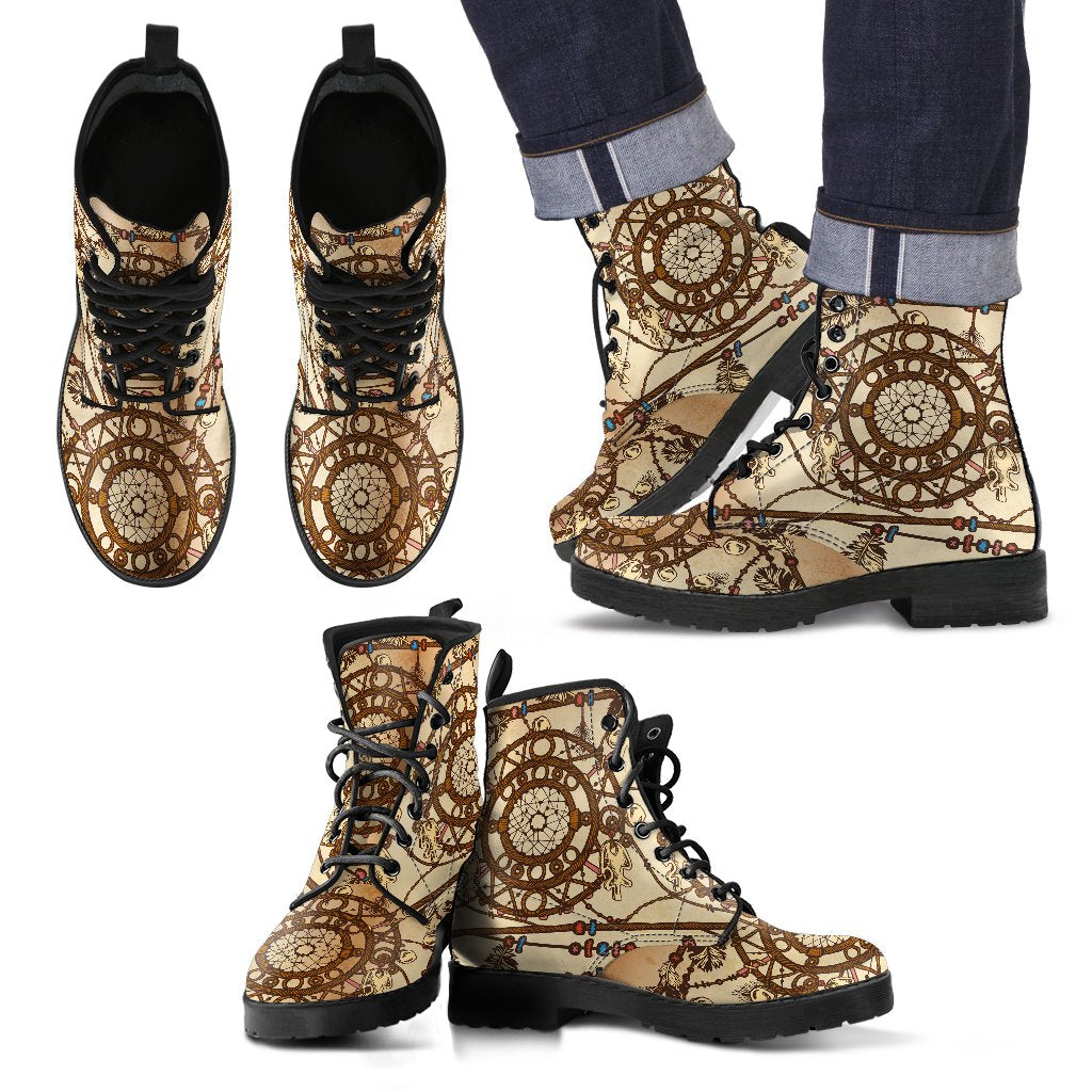 Dream catcher vintage native Women & Men Leather Boots