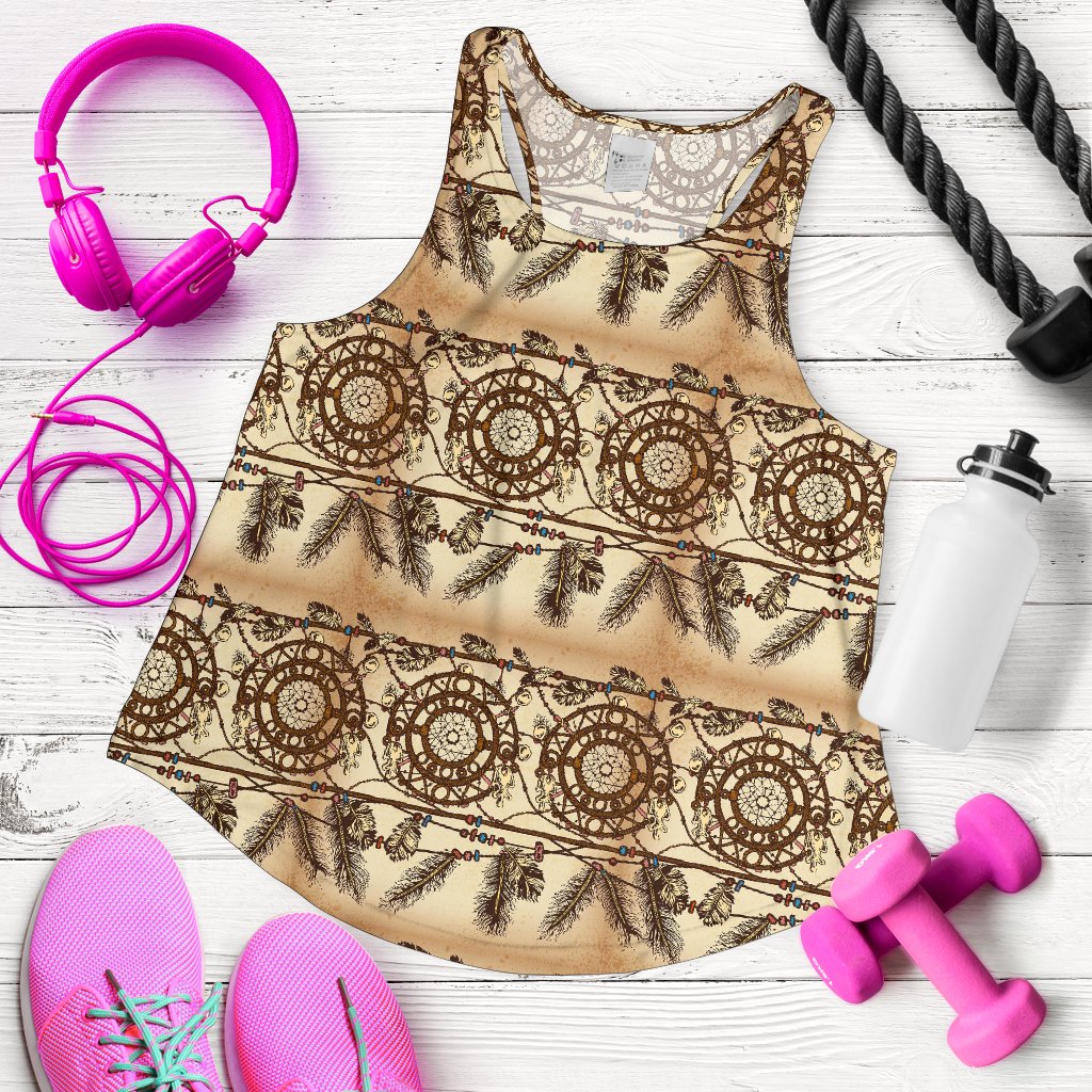 Dream catcher vintage native Women Racerback Tank Top