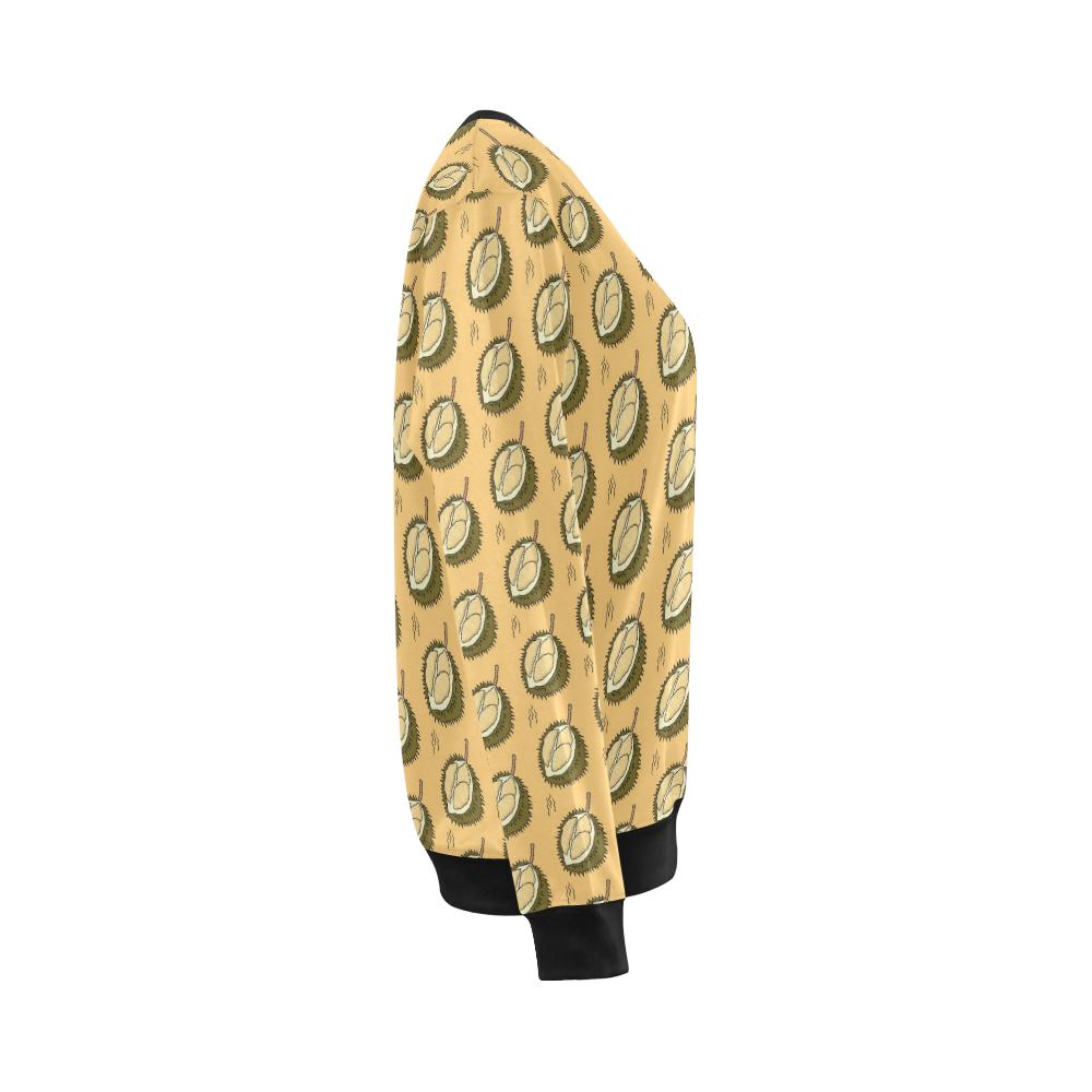 Durian Pattern Print Design DR02 Women Long Sleeve Sweatshirt-JorJune