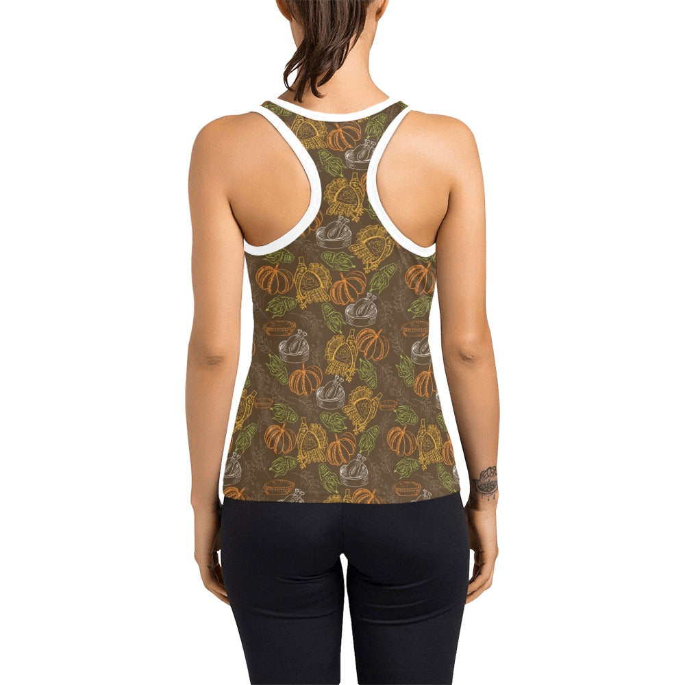 Thanksgiving Print Design LKS301 Women's Racerback Tank Top