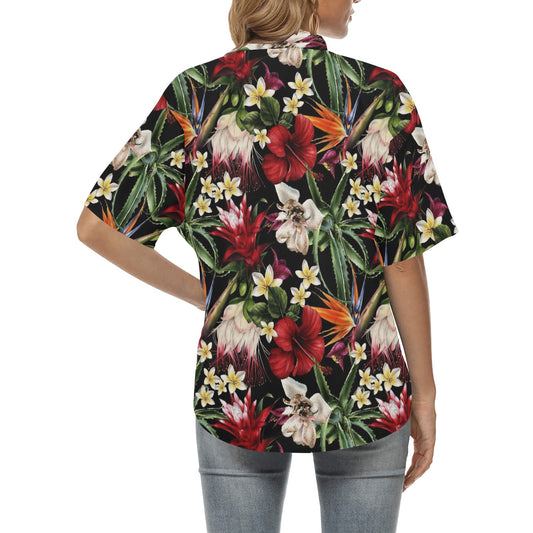 Summer Floral Pattern Print Design SF03 Women's Hawaiian Shirt