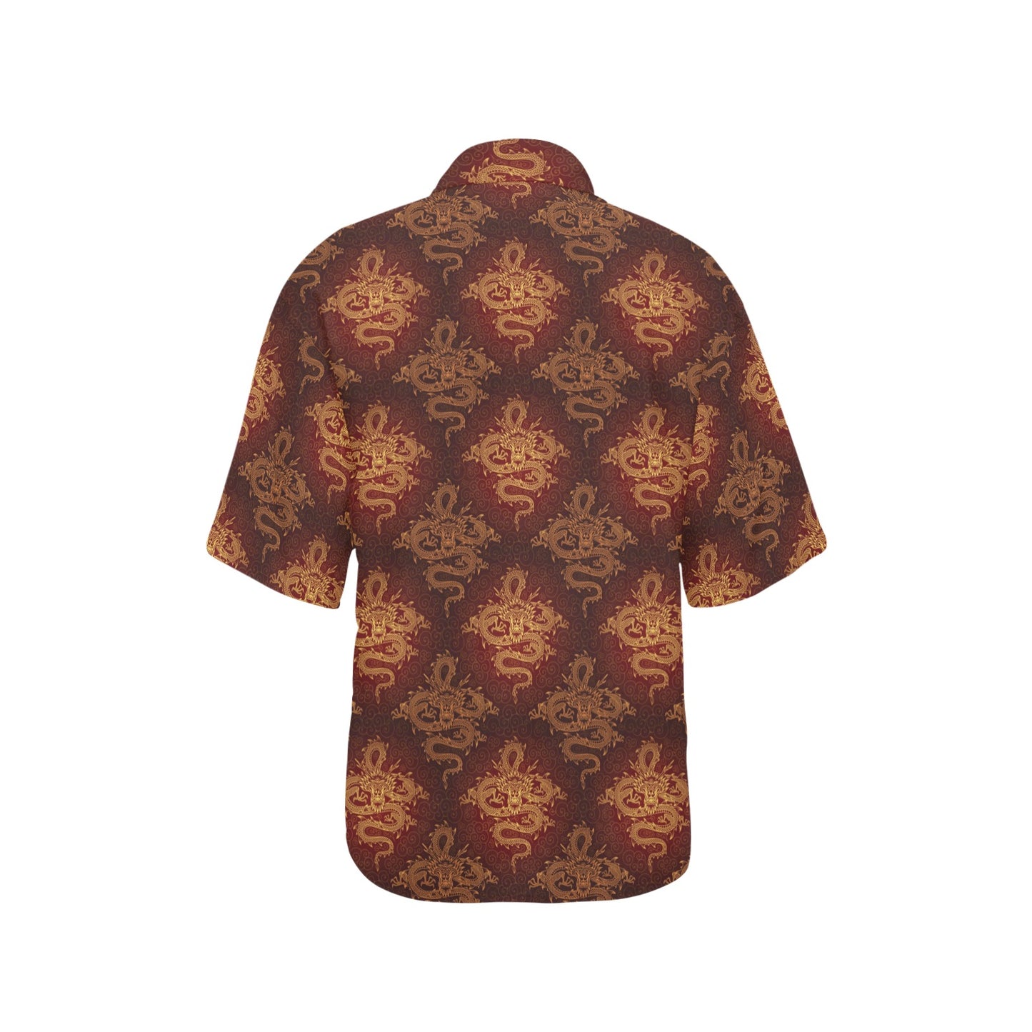 Chinese Dragons Gold Design Women's Hawaiian Shirt