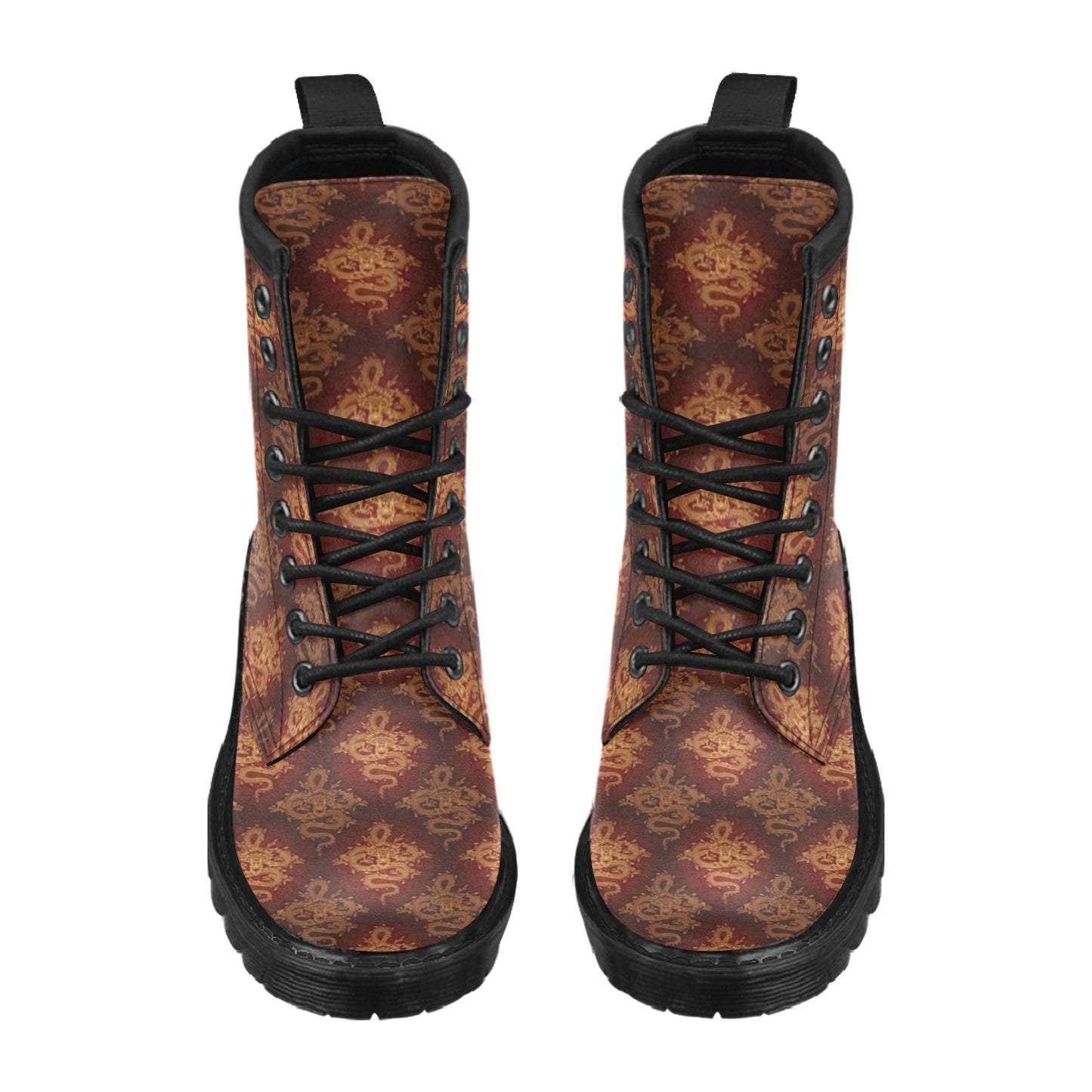 Chinese Dragons Gold Design Women's Boots