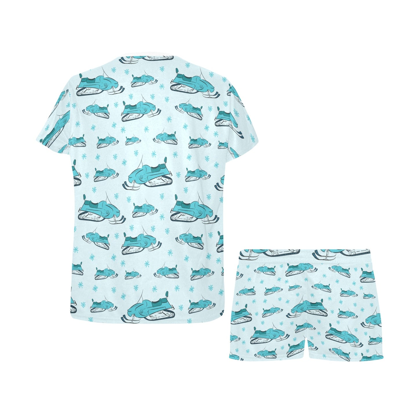 Snowmobile Print Design LKS301 Women's Short Pajama Set