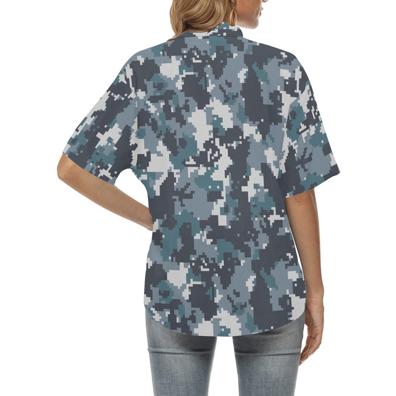 ACU Digital Urban Camouflage Women's Hawaiian Shirt