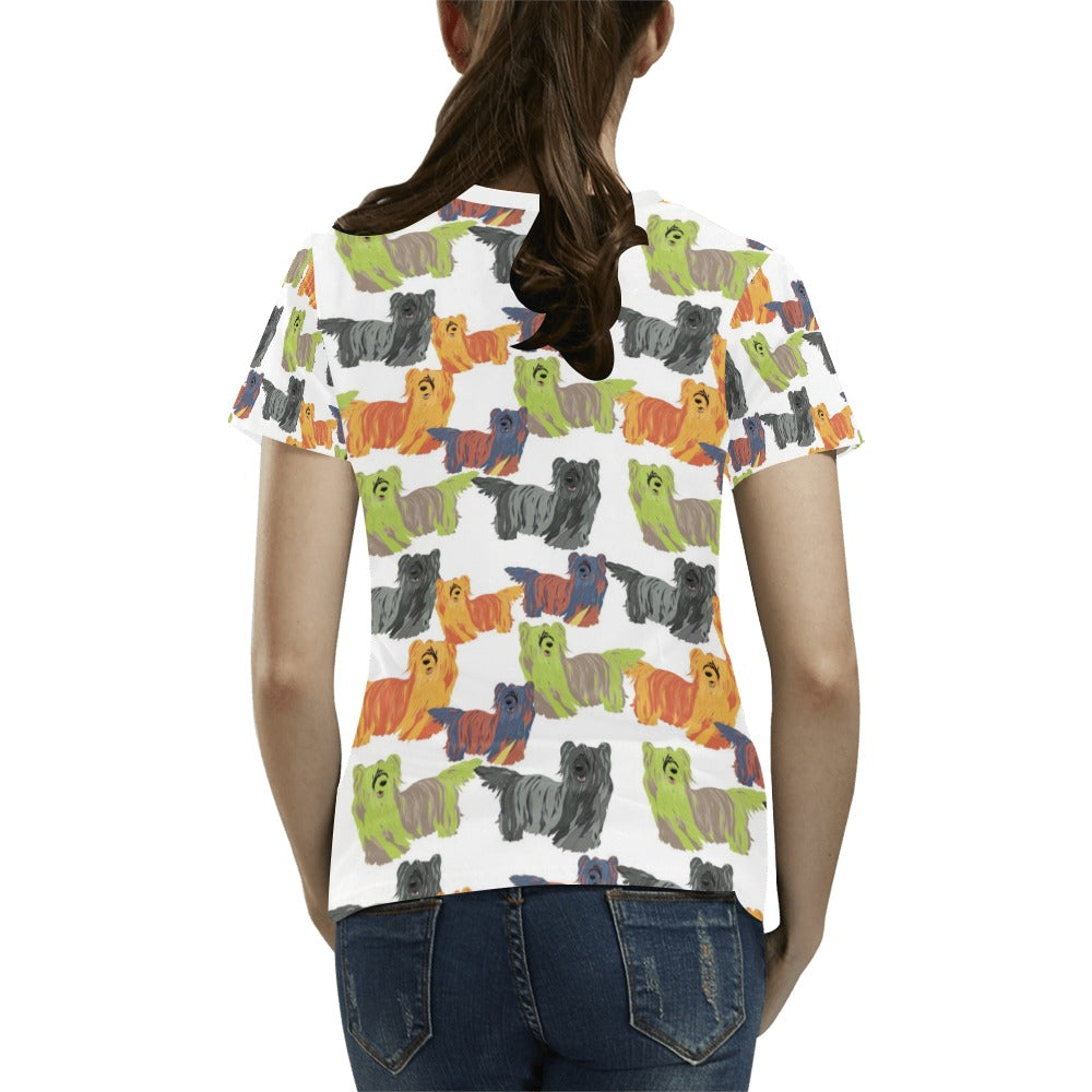 Skye Terriers Print Design LKS301 Women's T-shirt