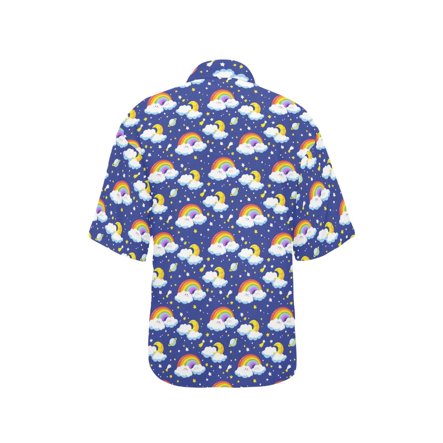 Rainbow Space Design Print Women's Hawaiian Shirt
