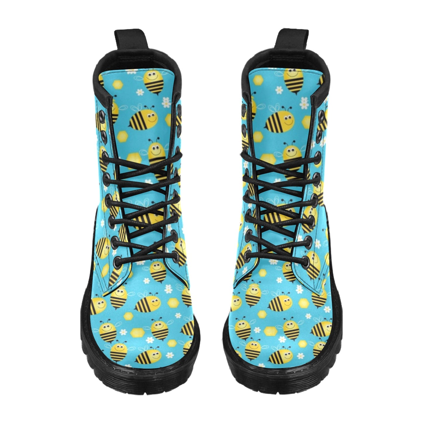 Bee Pattern Print Design BEE06 Women's Boots