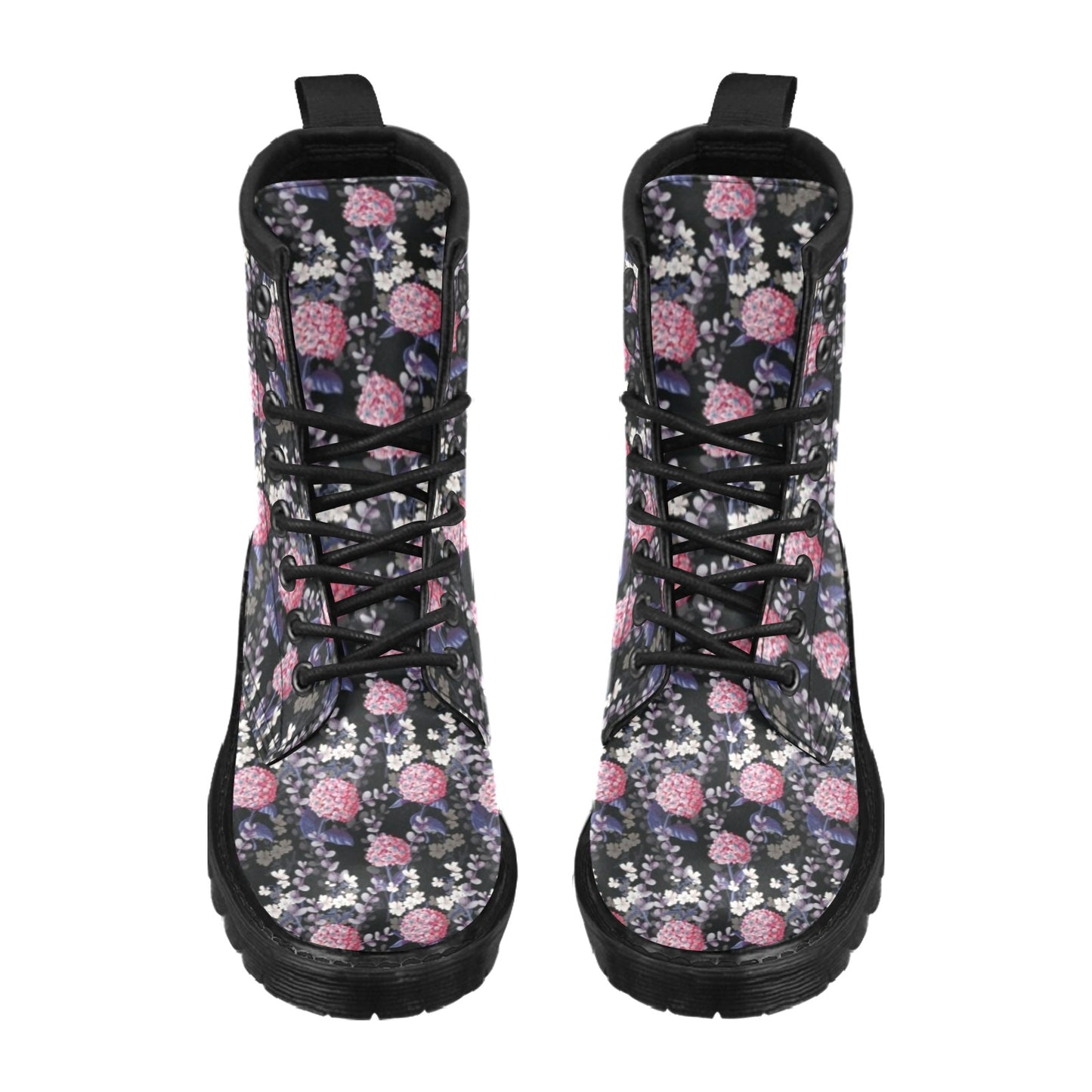 Hydrangea Pattern Print Design HD04 Women's Boots