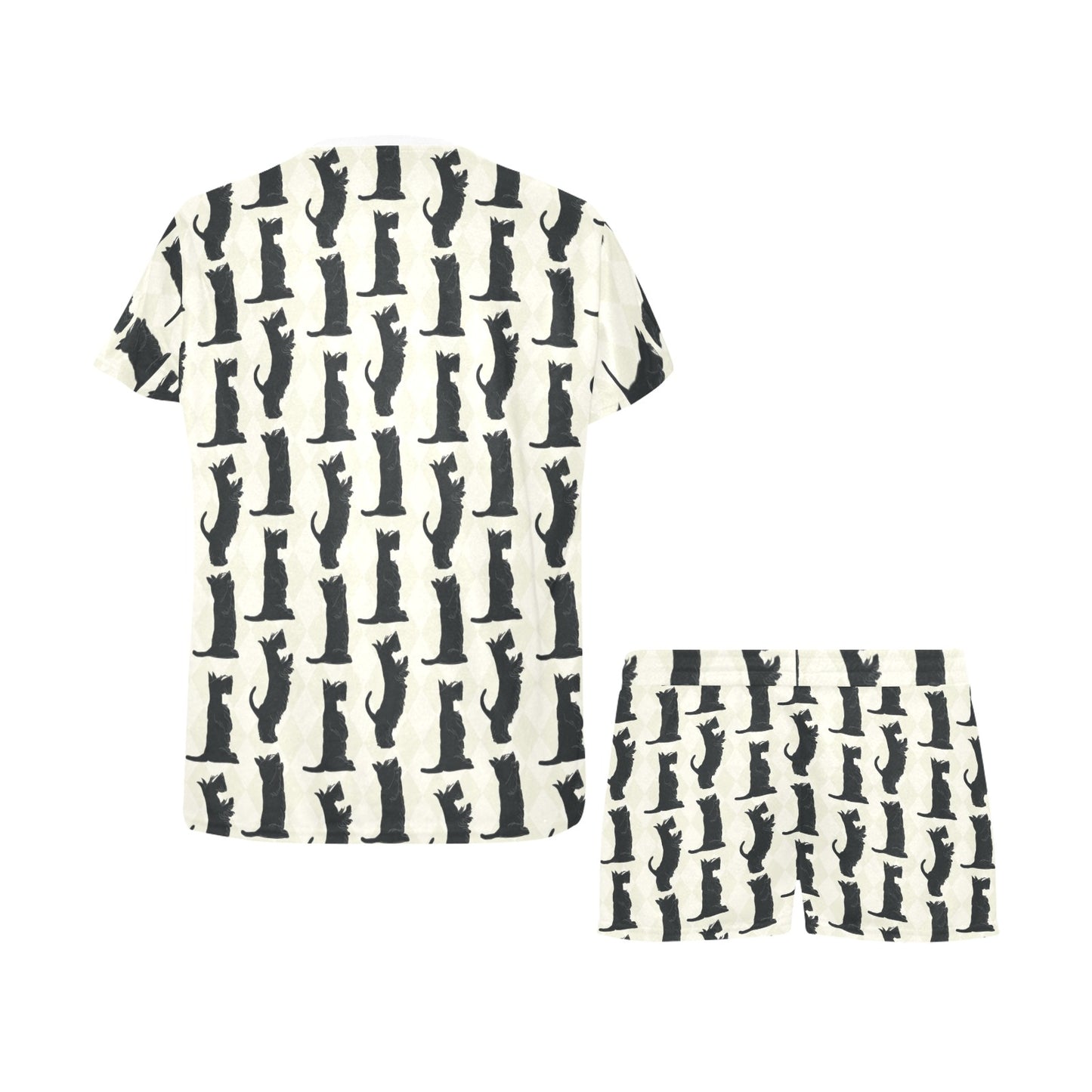 Scottish Terriers Print Design LKS309 Women's Short Pajama Set