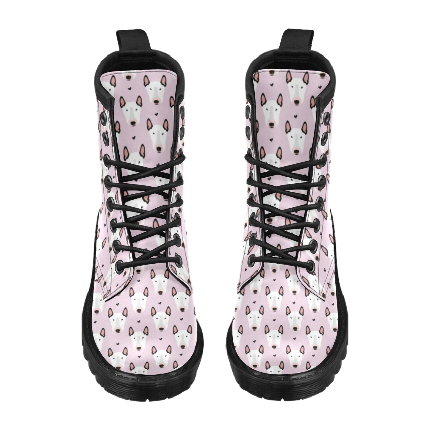 Bull Terrier Pink Print Pattern Women's Boots