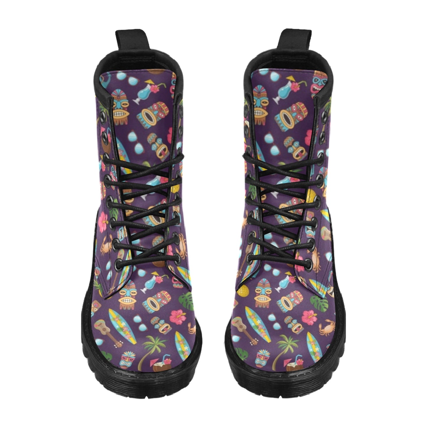 Hawaiian Themed Pattern Print Design H024 Women's Boots