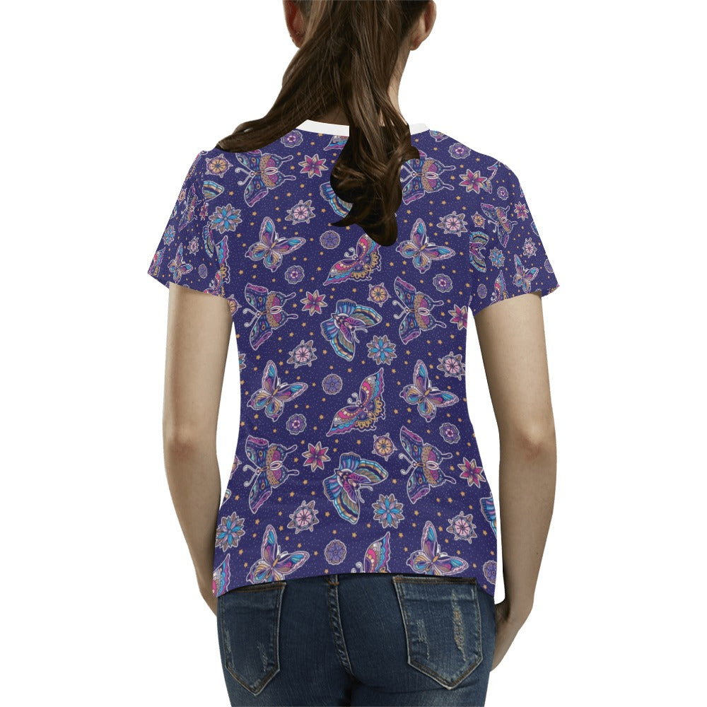 Butterfly Print Design LKS303 Women's T-shirt