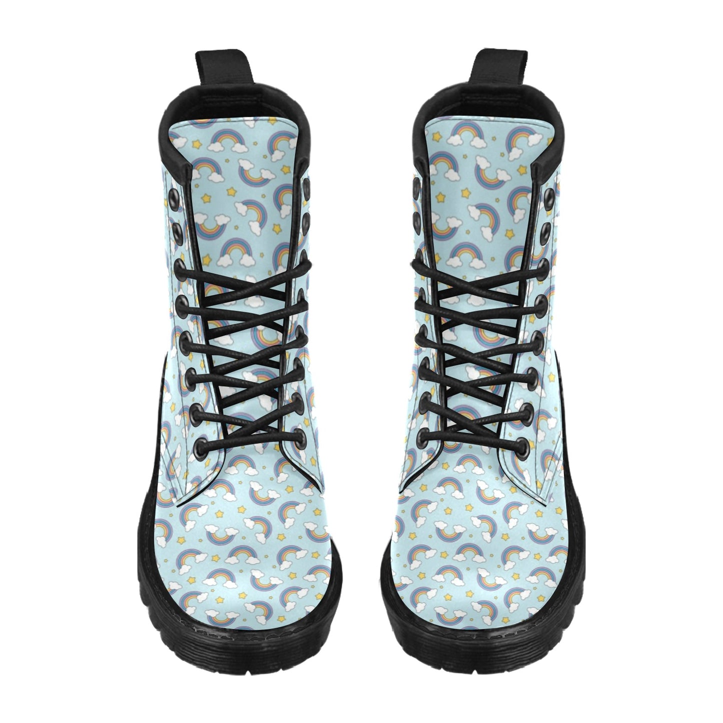 Rainbow Cloud Print Pattern Women's Boots