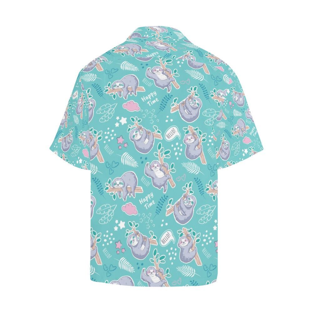 Sloth Print Design LKS309 Men's Hawaiian Shirt