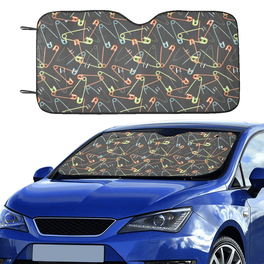 Safety Pin Print Design LKS301 Car front Windshield Sun Shade