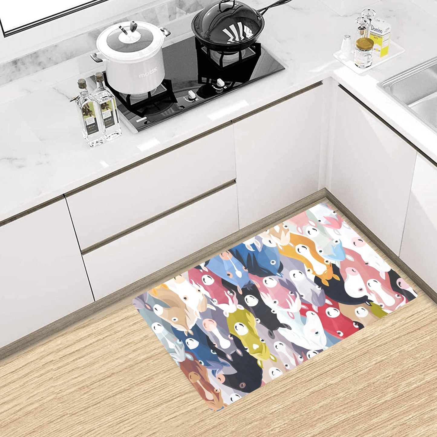 Colorful Horse Pattern Kitchen Mat