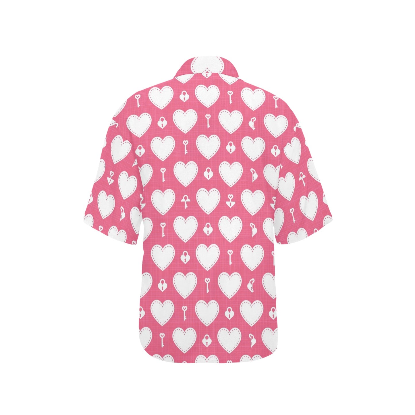 Heart Key Pattern Print Design HE09 Women's Hawaiian Shirt