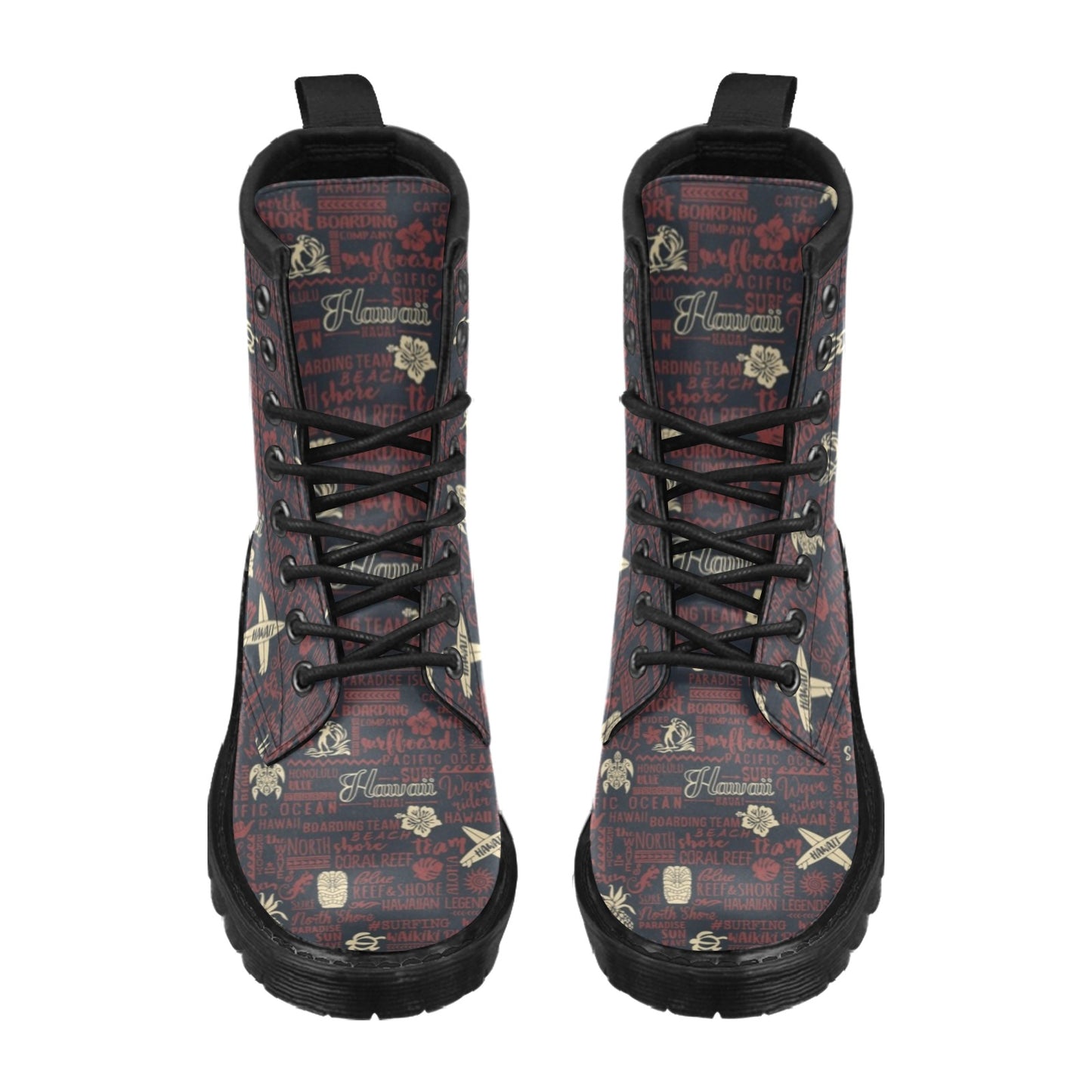 Hawaiian Themed Pattern Print Design H017 Women's Boots