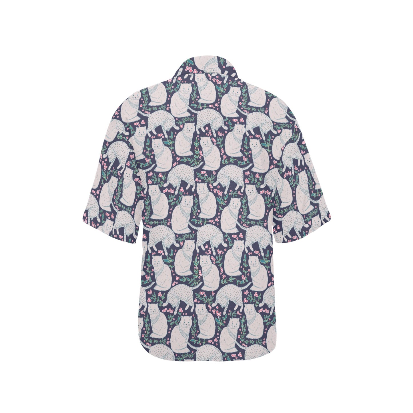 Cat Pattern Print Design 06 Women's Hawaiian Shirt