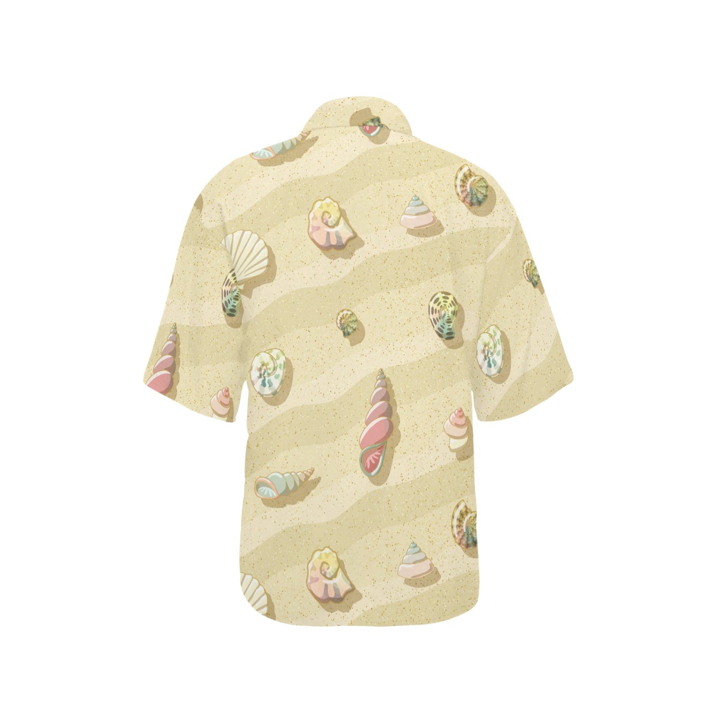 Beach with Seashell Theme Women's Hawaiian Shirt