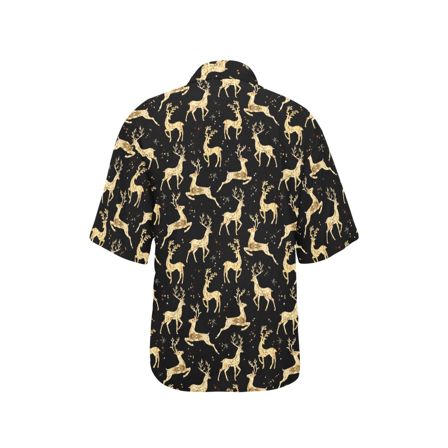 Deer Gold Pattern Women's Hawaiian Shirt