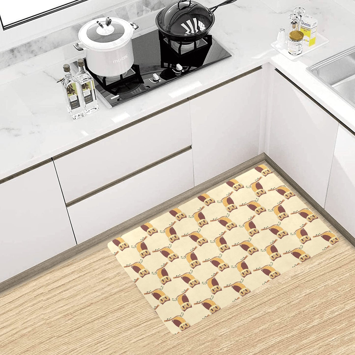 Owl Pattern Print Design A07 Kitchen Mat