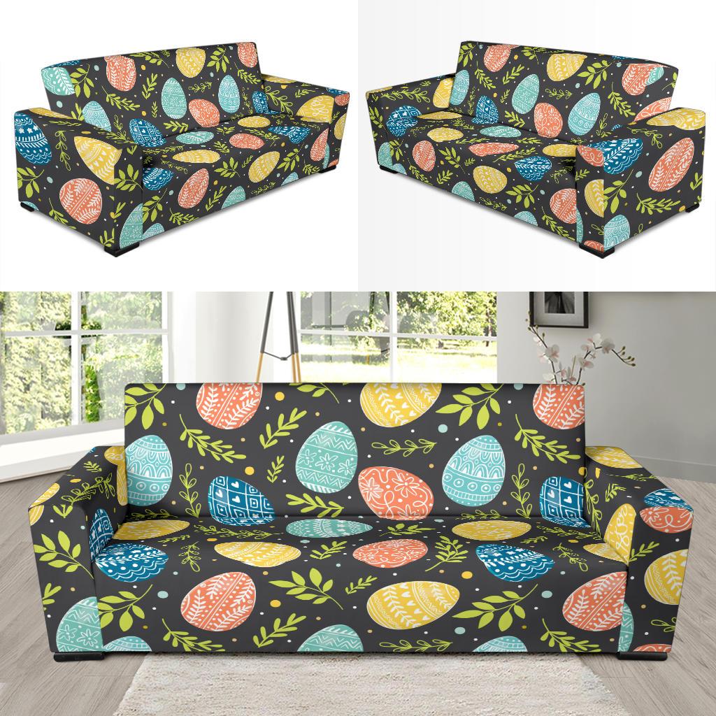Easter Eggs Pattern Print Design RB01 Sofa Slipcover-JORJUNE.COM
