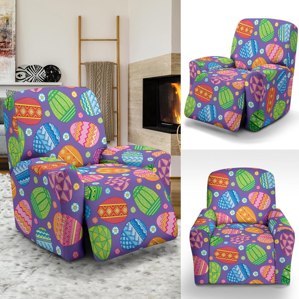 Easter Eggs Pattern Print Design RB010 Recliner Slipcover-JORJUNE.COM