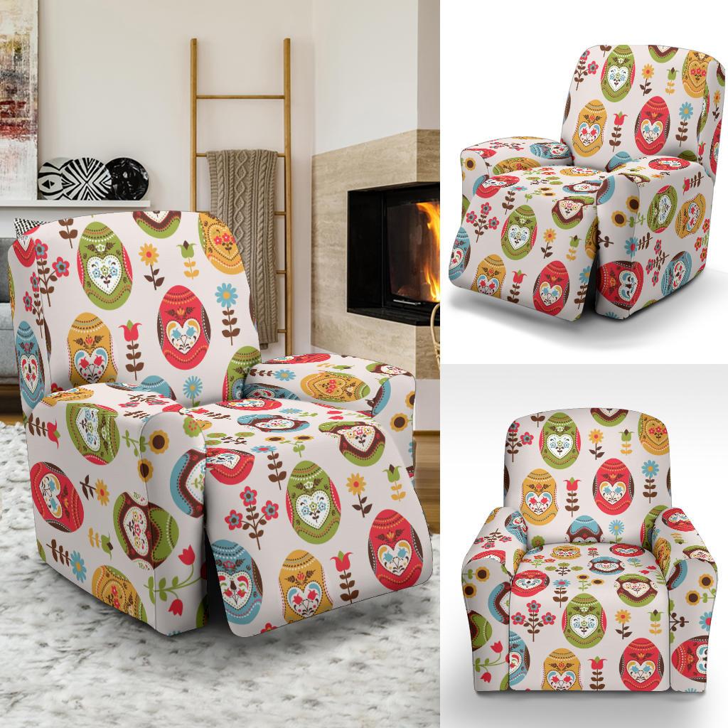 Easter Eggs Pattern Print Design RB011 Recliner Slipcover-JORJUNE.COM