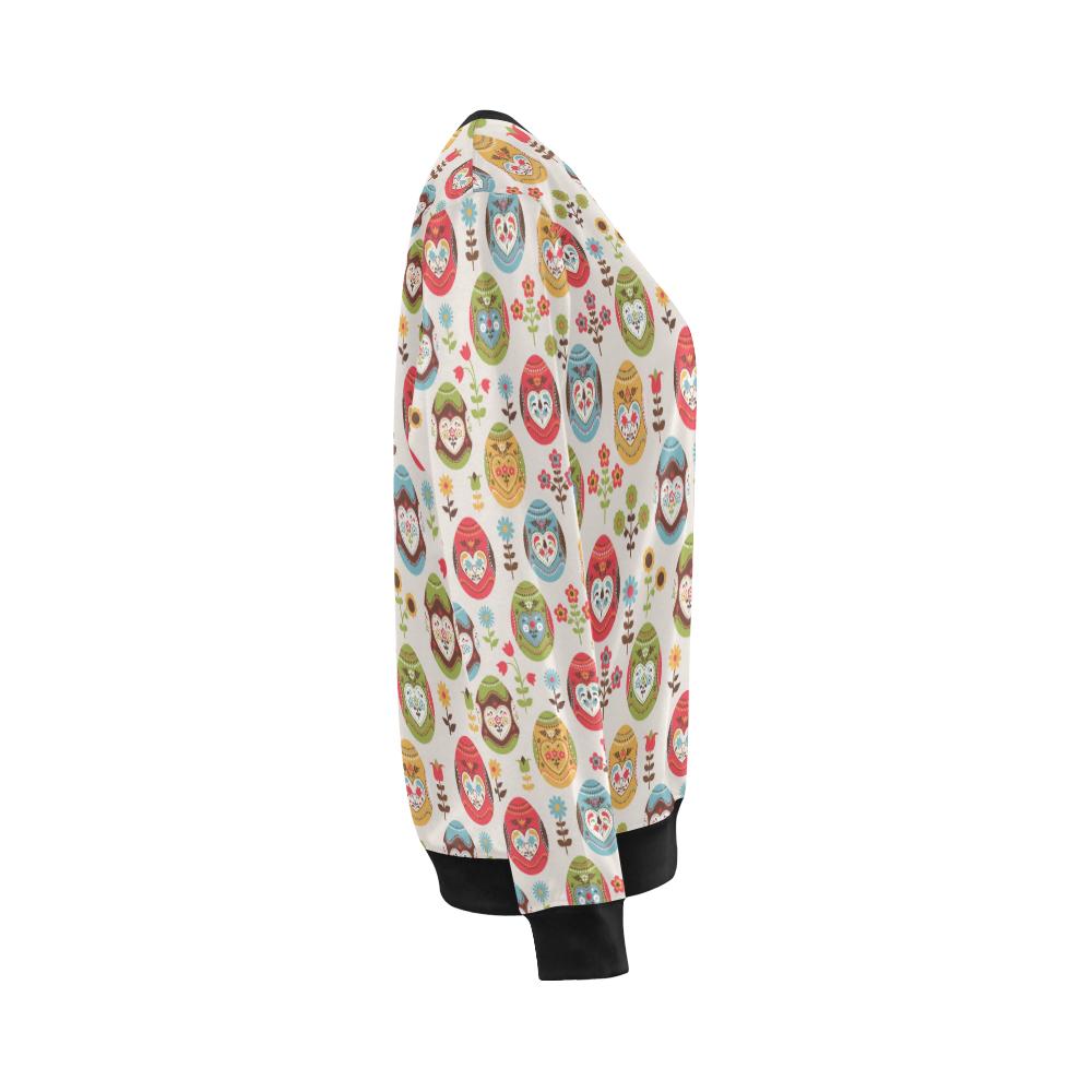 Easter Eggs Pattern Print Design RB011 Women Long Sleeve Sweatshirt-JorJune
