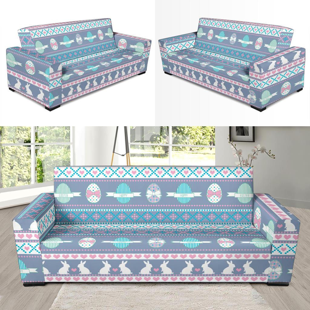 Easter Eggs Pattern Print Design RB013 Sofa Slipcover-JORJUNE.COM