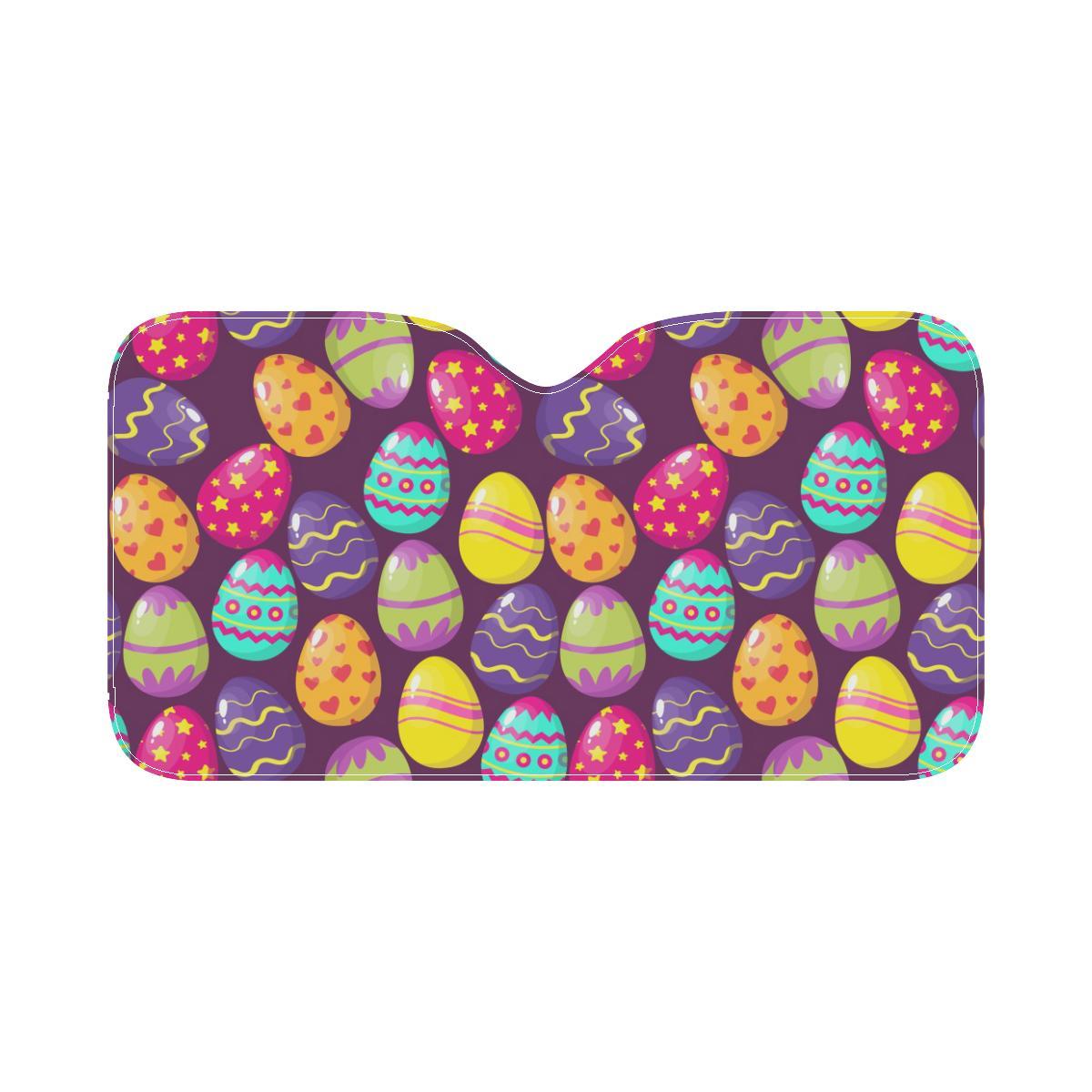 Easter Eggs Pattern Print Design RB04 Car Sun Shade-JorJune