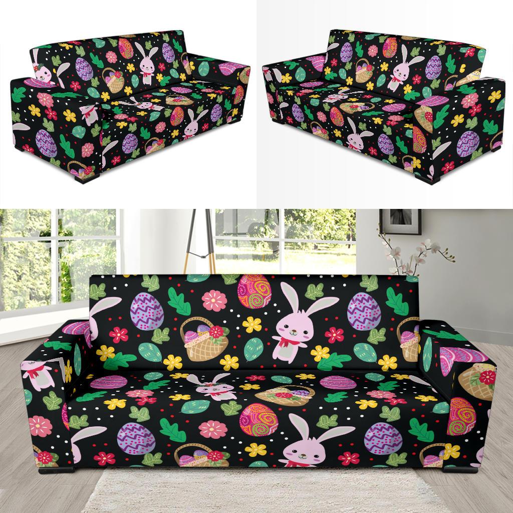 Easter Eggs Pattern Print Design RB05 Sofa Slipcover-JORJUNE.COM