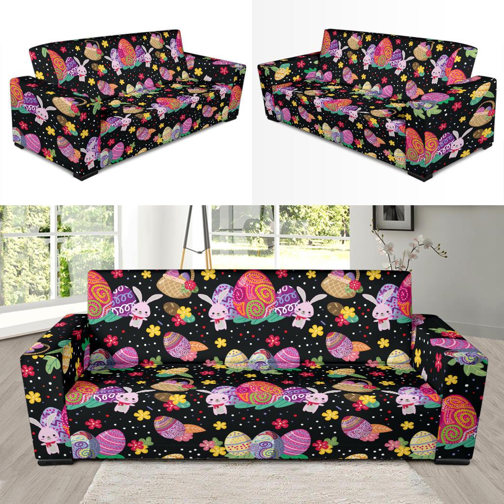 Easter Eggs Pattern Print Design RB06 Sofa Slipcover-JORJUNE.COM