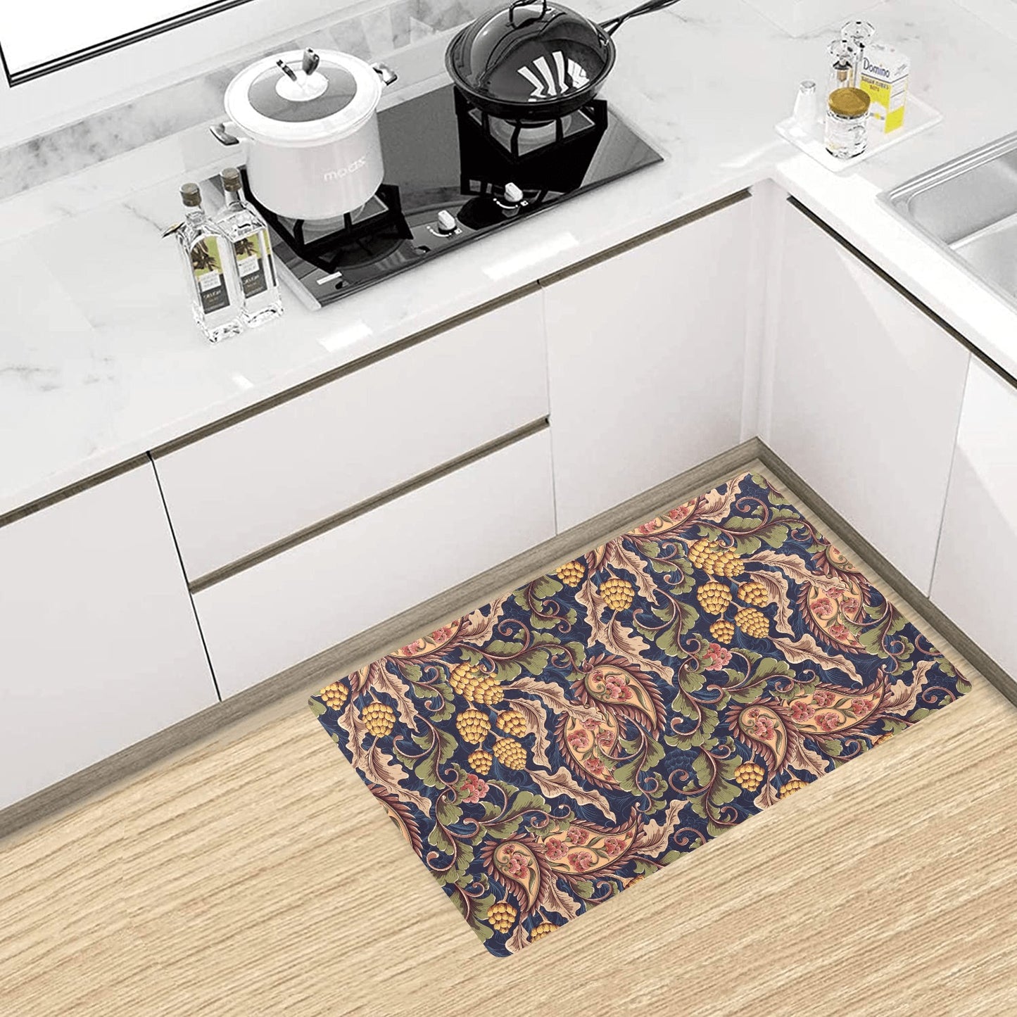 Floral Vintage Classic Print Kitchen Mat