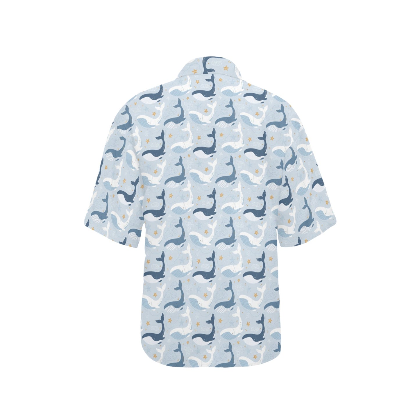 Whale Print Design LKS305 Women's Hawaiian Shirt