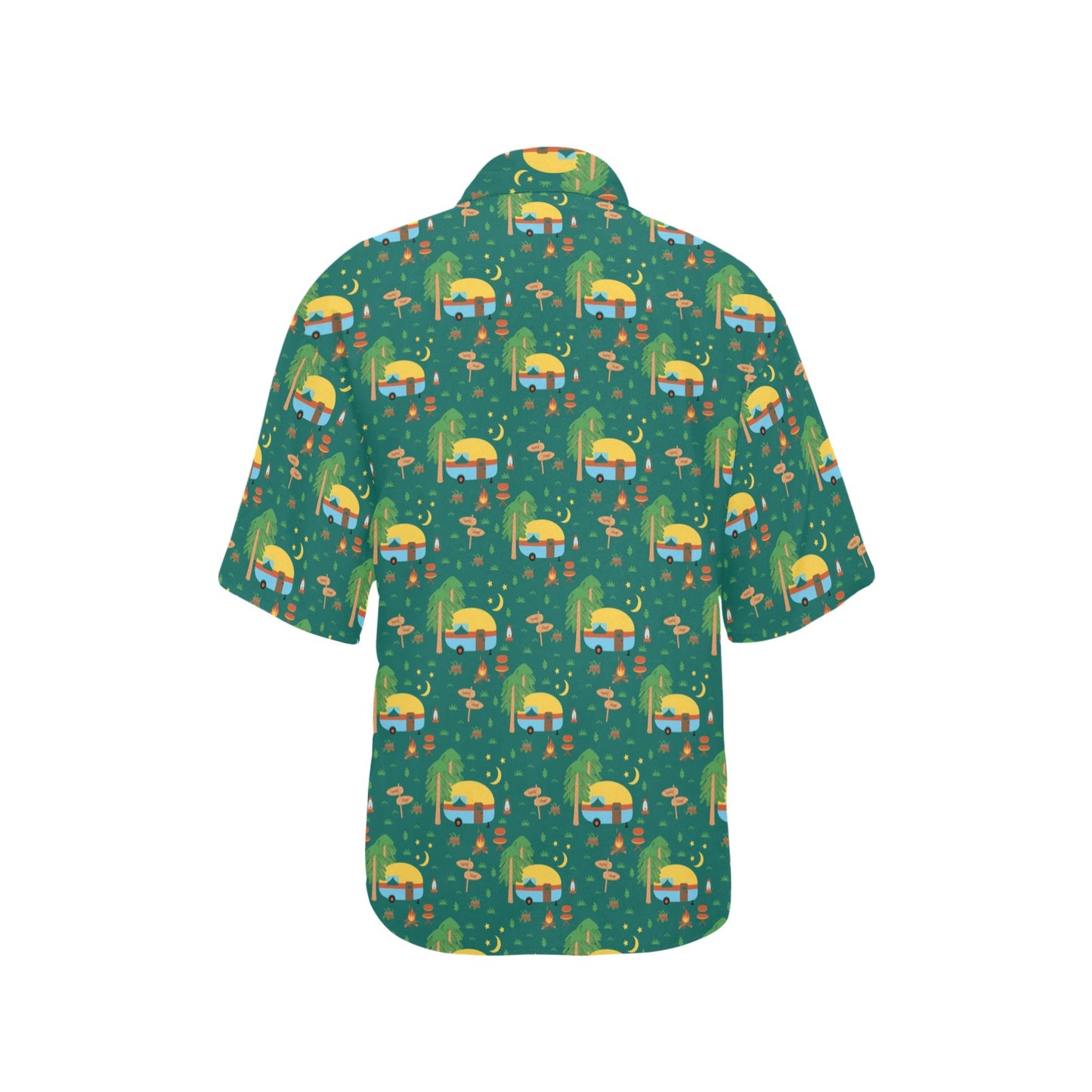 Camping Camper Pattern Print Design 06 Women's Hawaiian Shirt