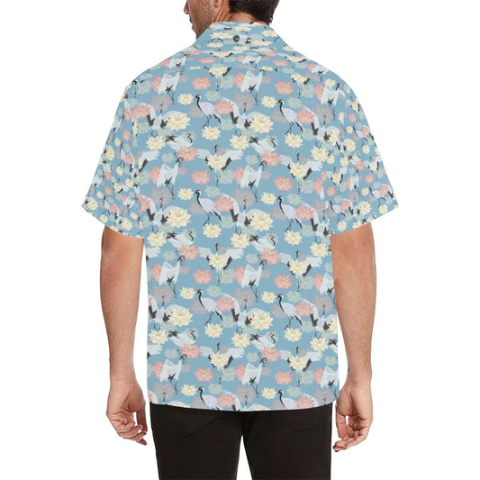 Water Lily Print Design LKS304 Men's Hawaiian Shirt