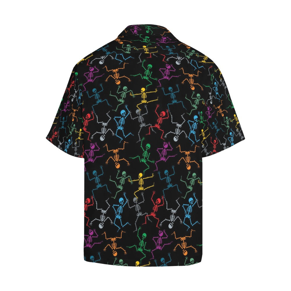 Skeleton Colorful Print Design LKS302 Men's Hawaiian Shirt